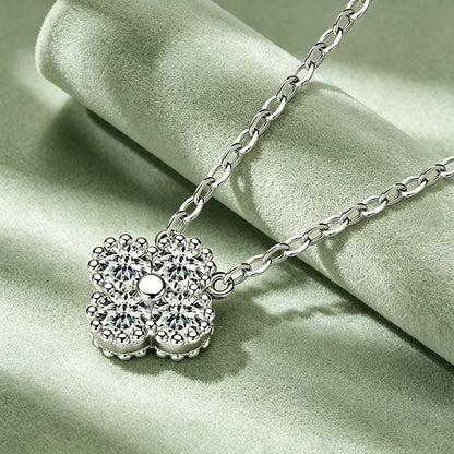 925 Sterling Silver Four-Leaf Moissanite Jewelry Set