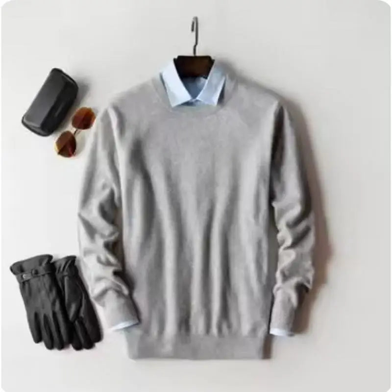 Cashmere Cotton Blended Thick Pullover Men Sweater