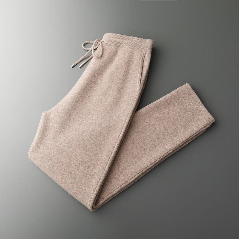 Men's 100% Merino Wool Knit Trousers – Soft, Warm, and Timeless Style