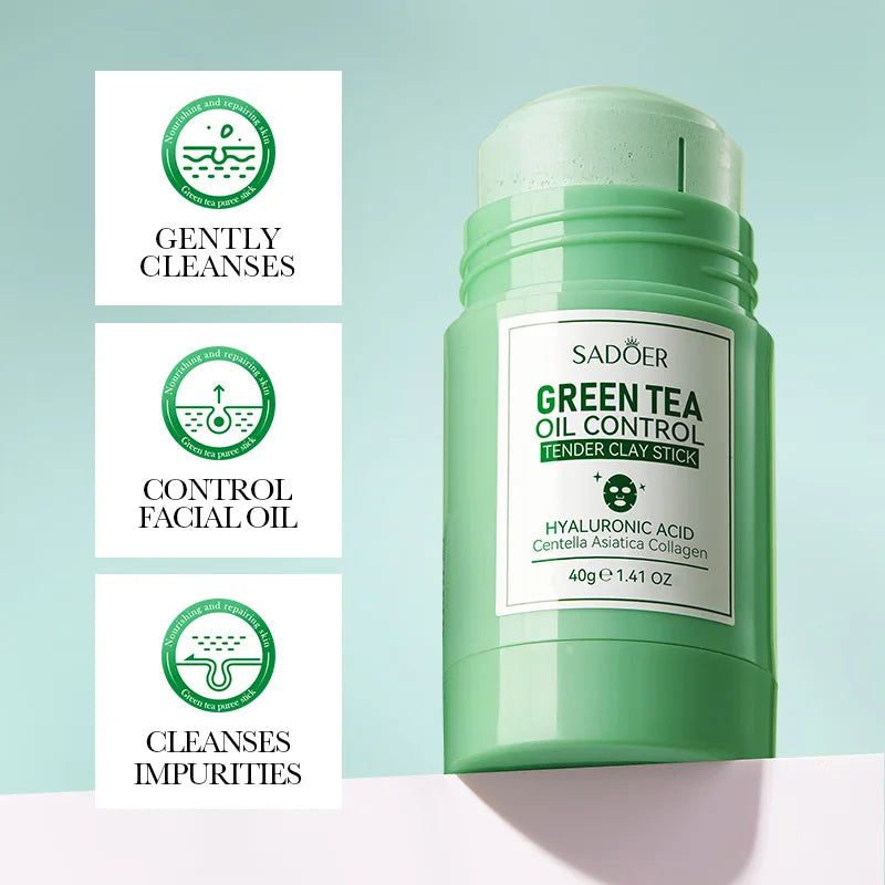 SADOER Green Tea & Rose Mud Mask Stick – Deep Cleansing Clay