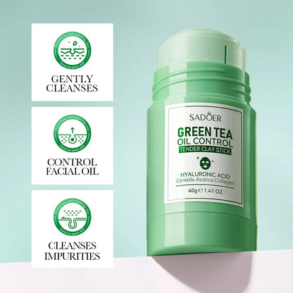 SADOER Green Tea & Rose Mud Mask Stick – Deep Cleansing Clay
