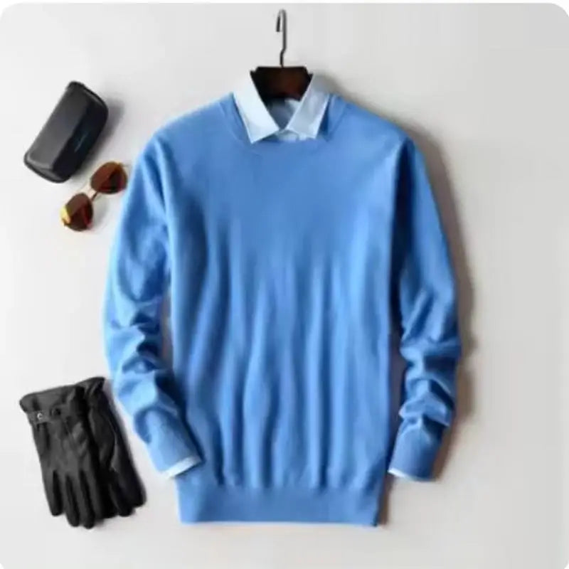 Cashmere Cotton Blended Thick Pullover Men Sweater