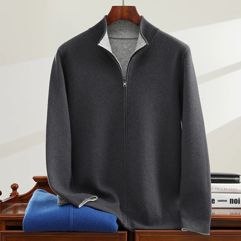 Cashmere Zip Cardigan