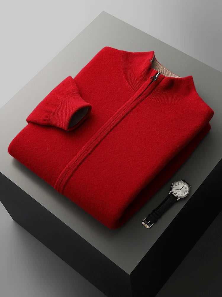Men’s Merino Wool Zipper Cardigan
