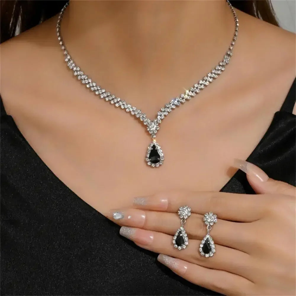 2pcs/set Jewelry Sets Necklace stud Earrings Wedding Dress Bridal Jewelry Set