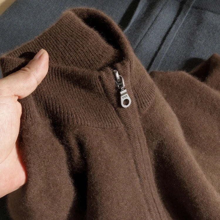 100% Pure Cashmere Men's Half-Zip Cardigan
