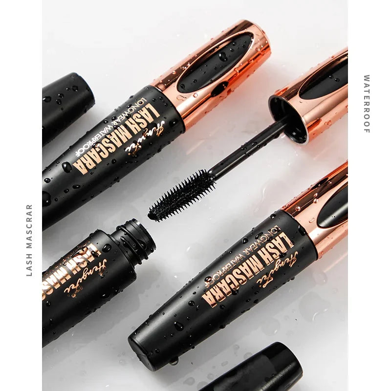 Waterproof Anti-sweat Mascara  Eyelashes Black Silk Fiber