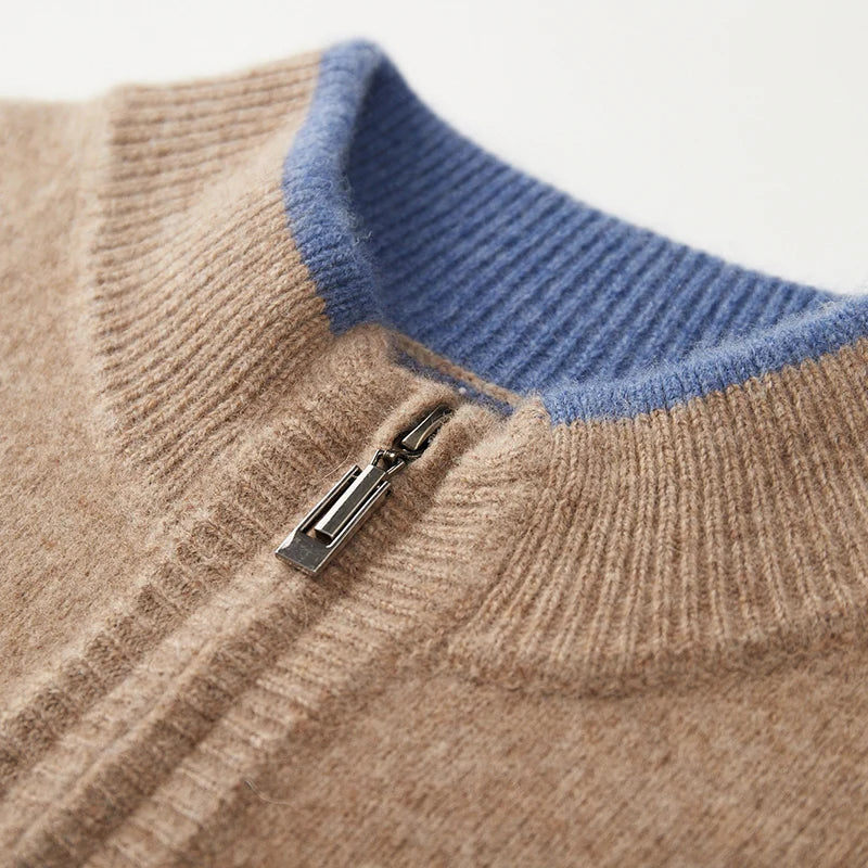 Men’s Merino Wool Zipper Cardigan