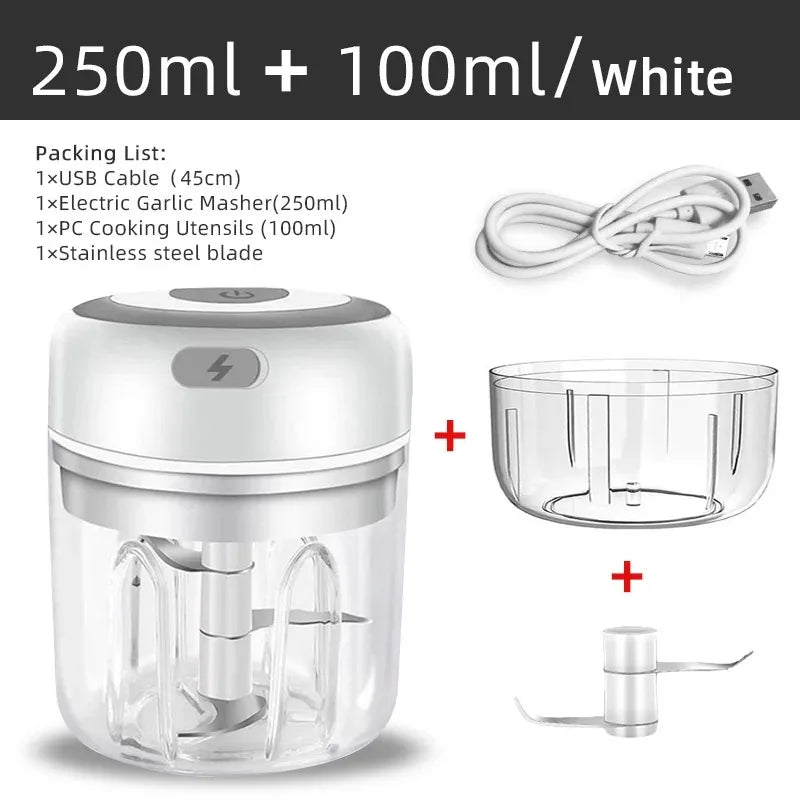 250/100ml USB Electric Garlic Chopper – Your Ultimate Kitchen Helper