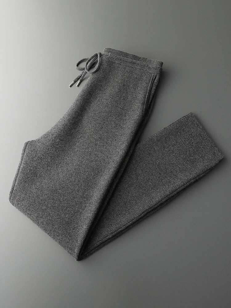 Men's 100% Merino Wool Knit Trousers – Soft, Warm, and Timeless Style