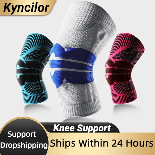 High Elastic Knee Support Brace Kneepads Adjustable Patella Basketball Volleyball Safety Guard Strap Protector Knee Pads