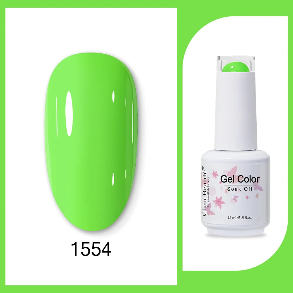 Clou Beaute Neon Gel Polish 15ml – Semi Permanent UV/LED