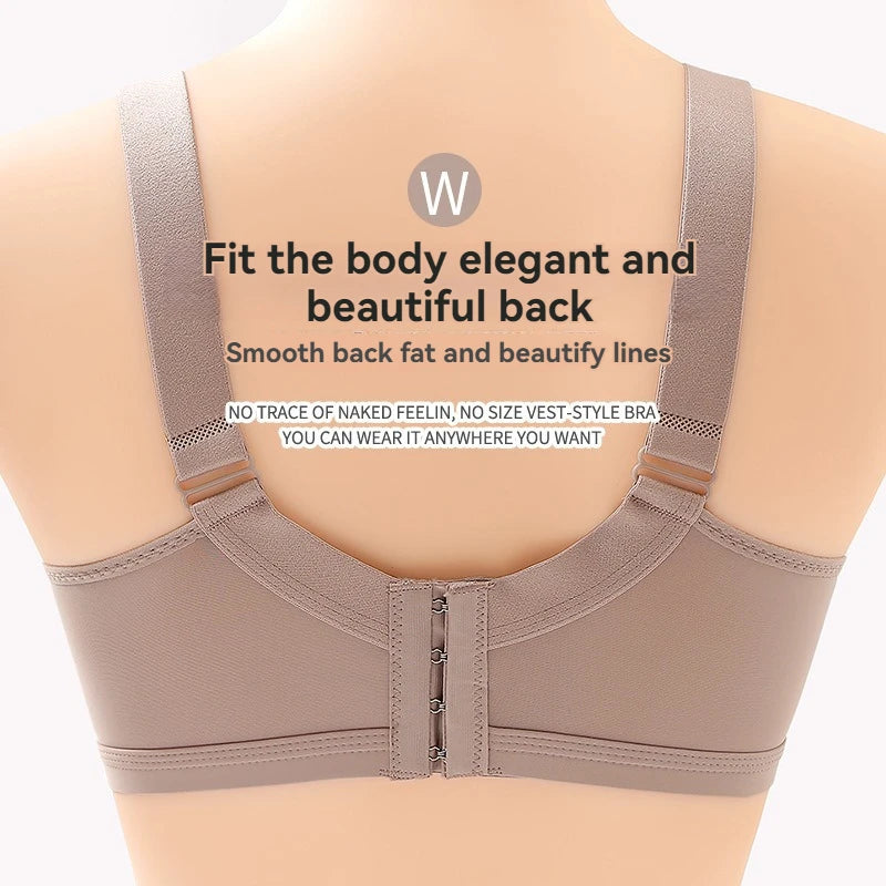 Comfortable Breathable Women's Bra - Large Size Wireless Thin Bra with Adjustable Fit & Support