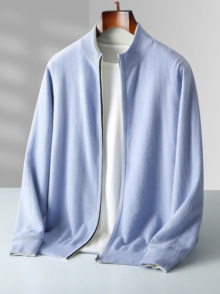 Men’s Merino Wool Zipper Cardigan