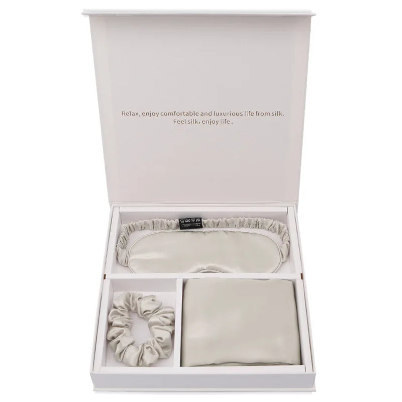 Silk Travel Set – Pillowcase, Eye Mask & Scrunchie | 19 Momme Mulberry Silk