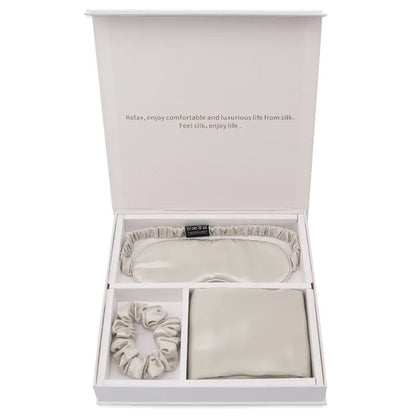 Silk Travel Set – Pillowcase, Eye Mask & Scrunchie | 19 Momme Mulberry Silk
