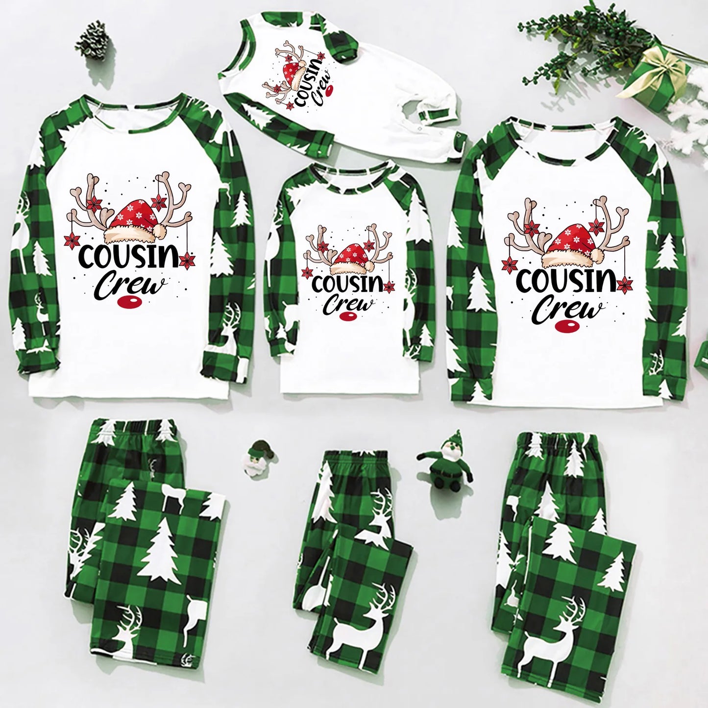 Small, Medium & Laege Size Merry Christmas Xmas Family Look Christmas Family Pajamas Santa Tree