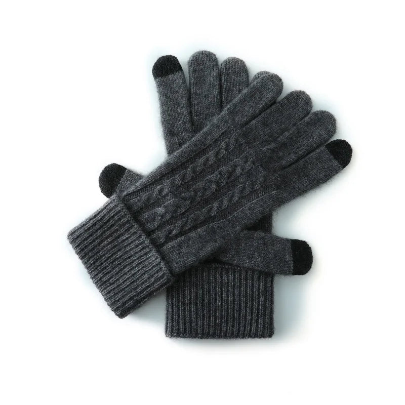 Women’s Cashmere Touchscreen Gloves – Soft Warm Mittens