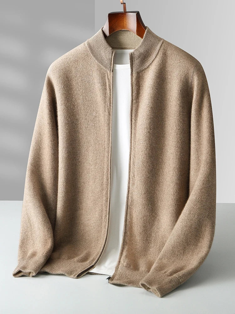 Men’s Merino Wool Zipper Cardigan