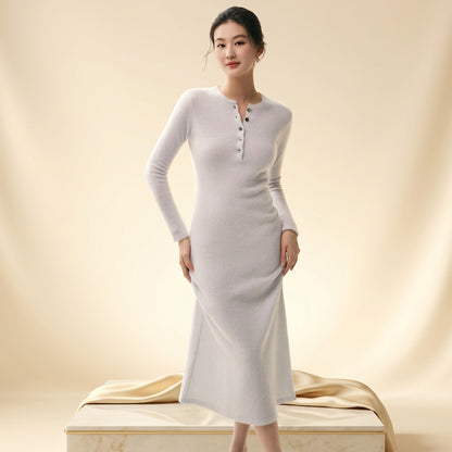 Damen Kaschmir-Strickkleid