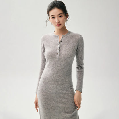 Damen Kaschmir-Strickkleid