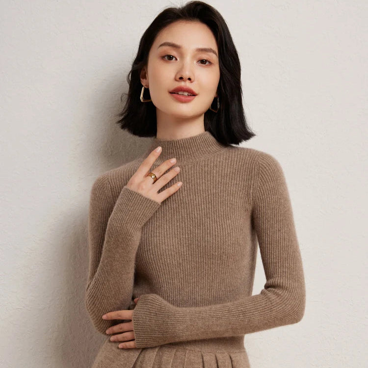 Cashmere Mock Neck Jumper – Slim Fit