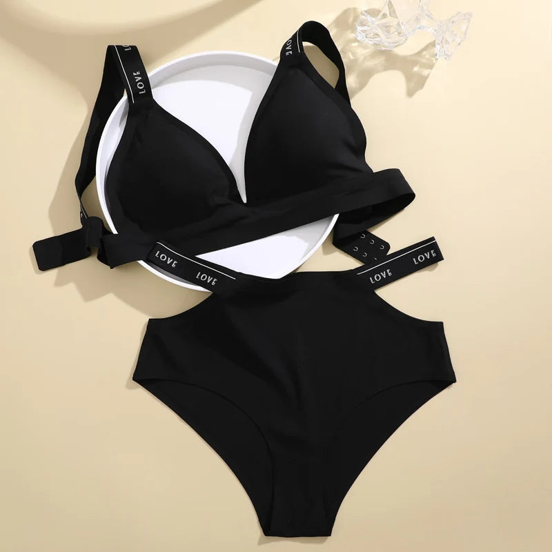 Seamless Ice Silk Push-Up Bra Set