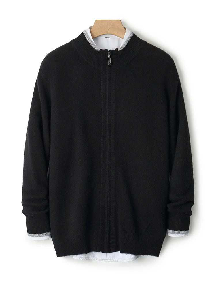 Men’s Merino Wool Zipper Cardigan