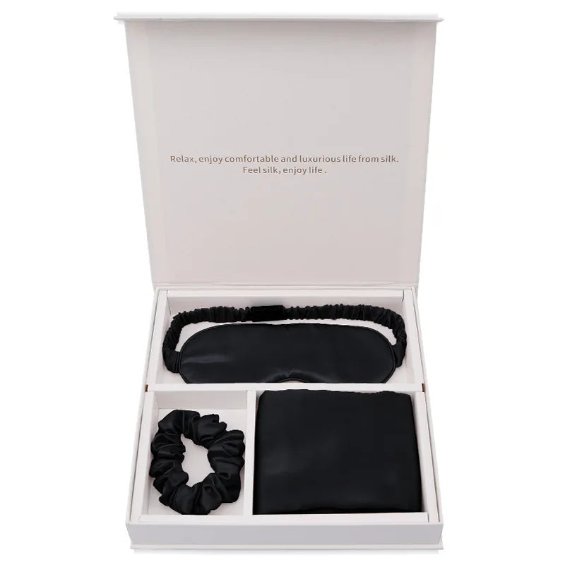 Silk Travel Set – Pillowcase, Eye Mask & Scrunchie | 19 Momme Mulberry Silk