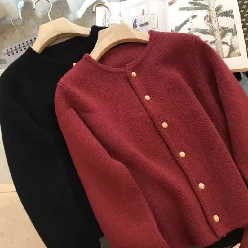 Pure Cashmere Crew Neck Cardigan