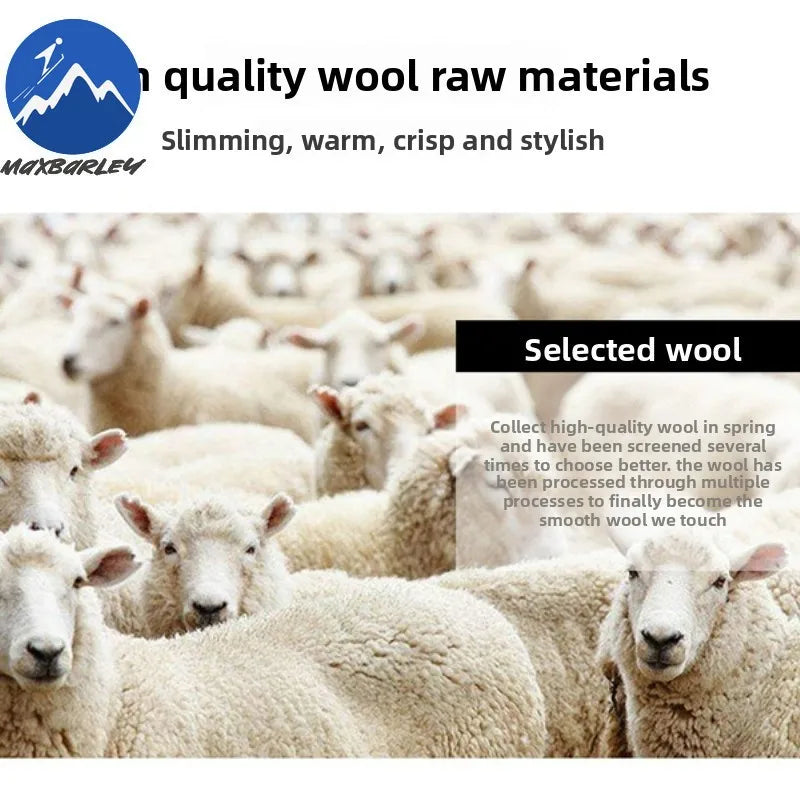 Maxbarley Wool Blend Winter Coat