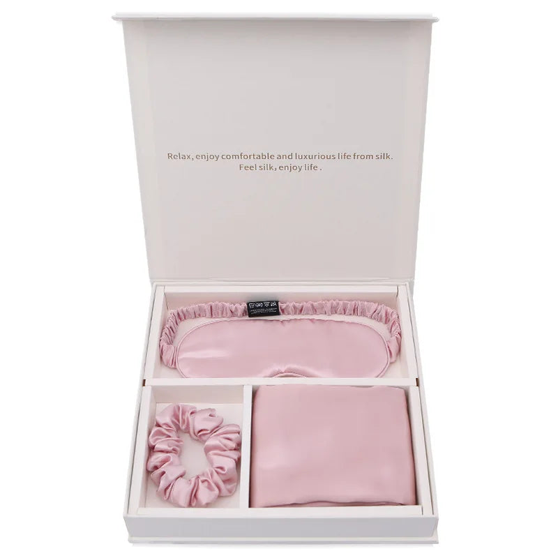 Silk Travel Set – Pillowcase, Eye Mask & Scrunchie | 19 Momme Mulberry Silk