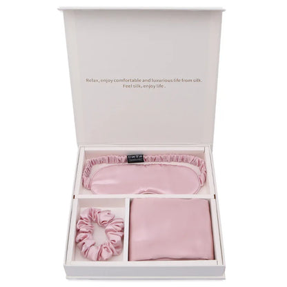 Silk Travel Set – Pillowcase, Eye Mask & Scrunchie | 19 Momme Mulberry Silk