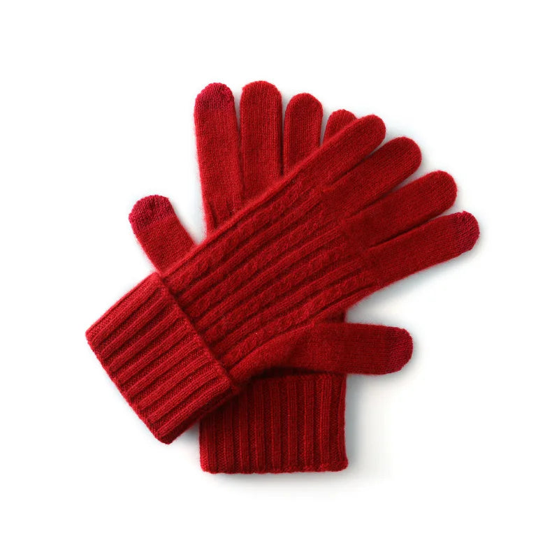 Women’s Cashmere Touchscreen Gloves – Soft Warm Mittens