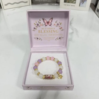 Bracelet perlé colibri – Charm effet cristal