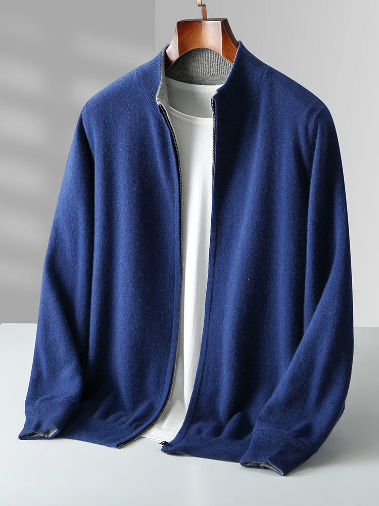 Men’s Merino Wool Zipper Cardigan