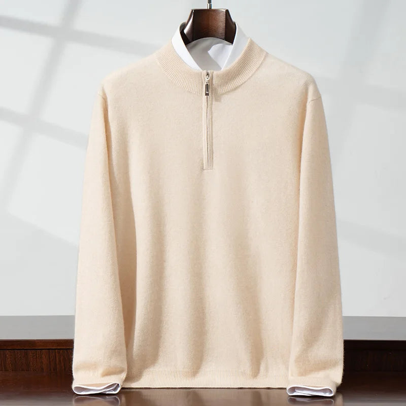 Men’s Cashmere Zipper Pullover