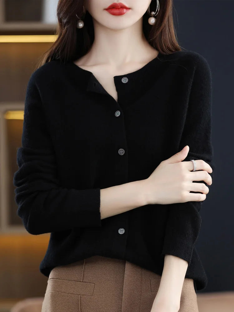 Merino Wool Cardigan – Women’s Chic Knitwear