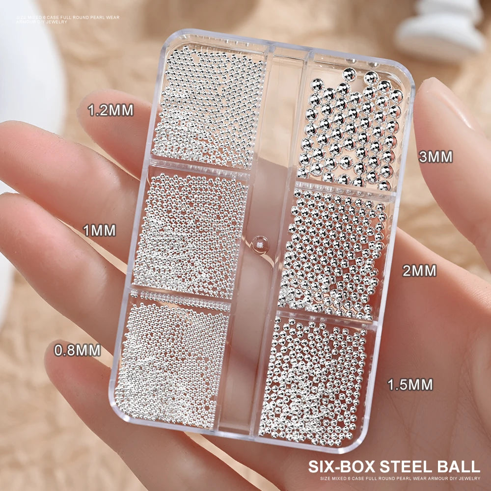 HotPress Caviar Nail Beads – Mixed Size Metallic Charms