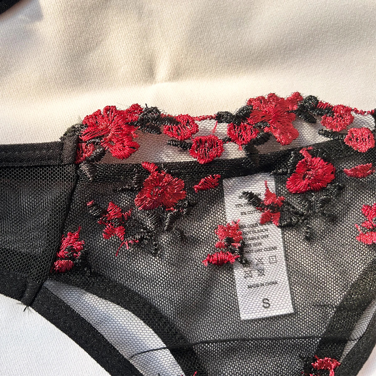Embroidered Floral Bralette Set