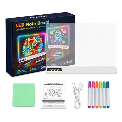 LED-Zeichentafel für Kinder – Wiederaufladbare Leuchttafel