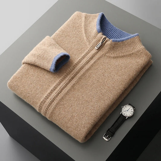Men’s Merino Wool Zipper Cardigan