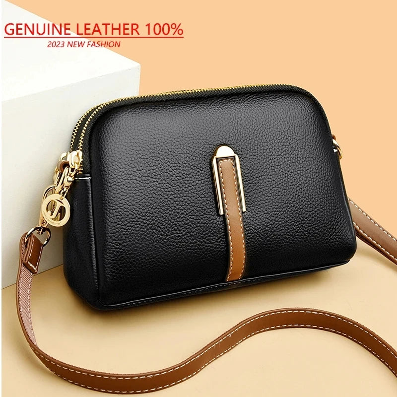 Genuine Leather Shoulder bag Women Handbag Designer