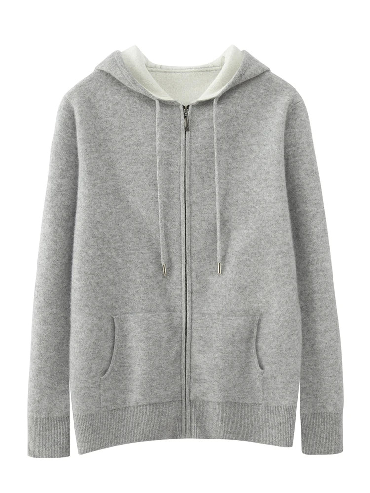 Merino Wool Hooded Cardigan