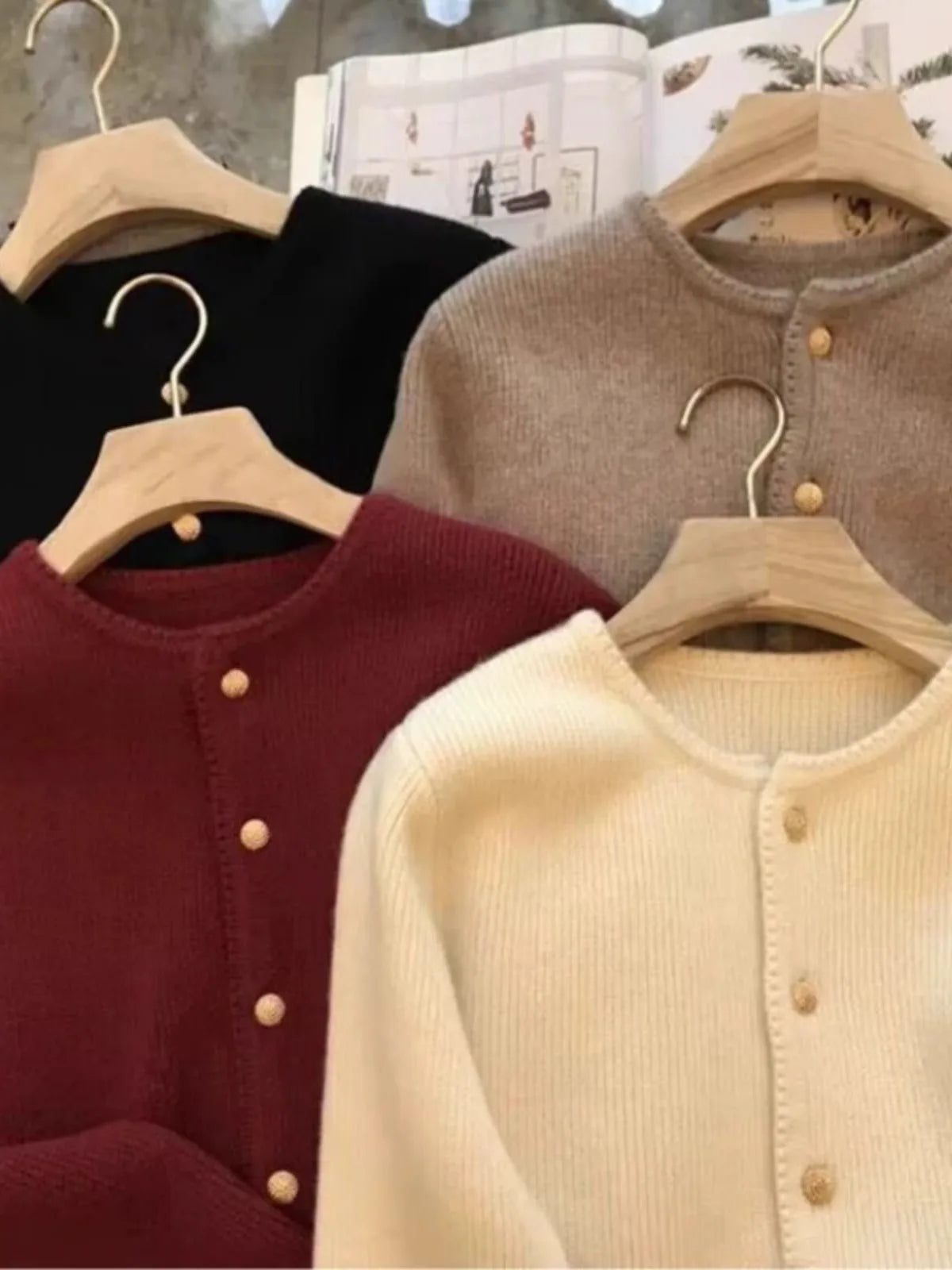 Pure Cashmere Crew Neck Cardigan