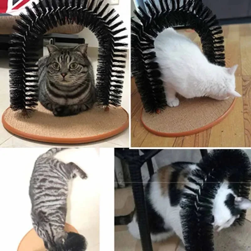 Cat Massage Arch with Interactive Scratching Pad