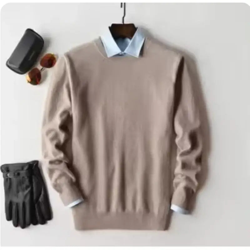 Cashmere Cotton Blended Thick Pullover Men Sweater