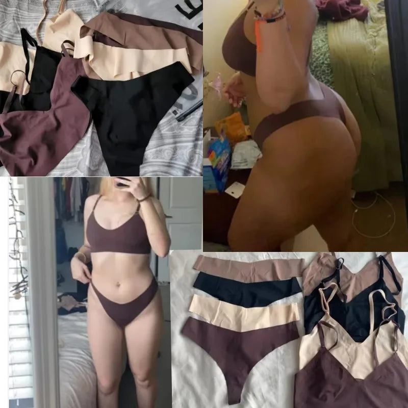 Seamless Ice Silk Bra & Brief Set