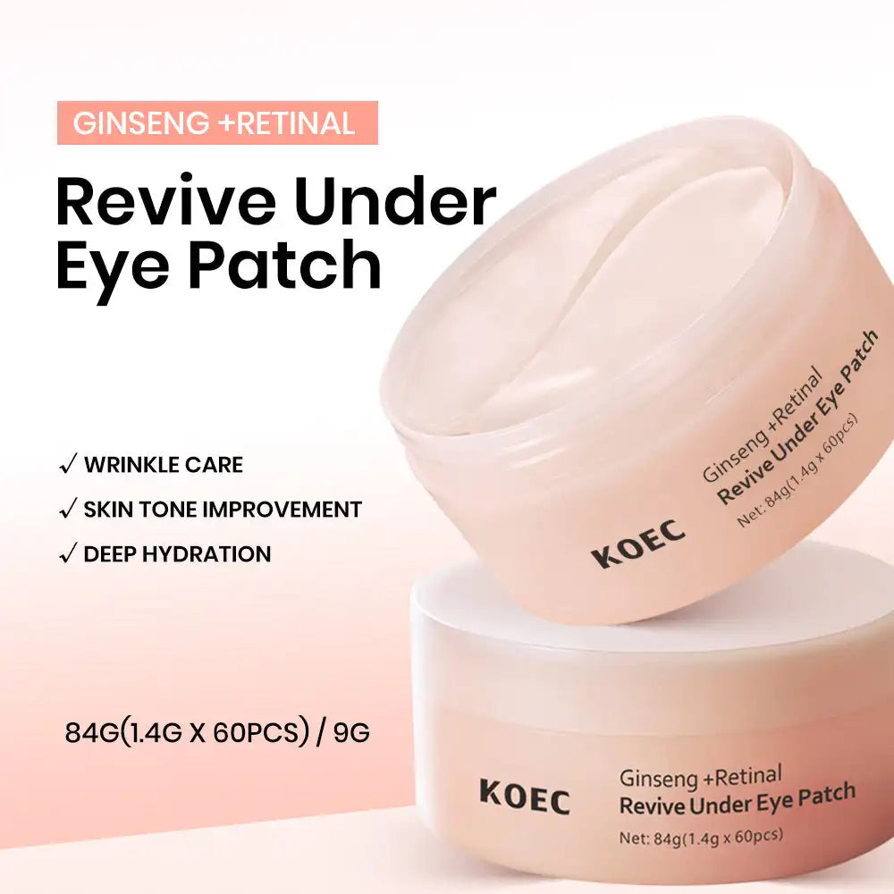Ginseng Retinal Under-Eye Patches – 60 Pcs Collagen Hydrogel
