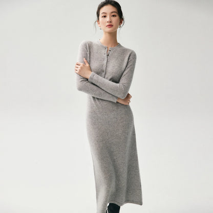 Damen Kaschmir-Strickkleid
